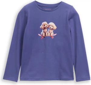 TOM TAILOR Mädchen Langarmshirt mit Print, blau, Uni, Gr. 92/98