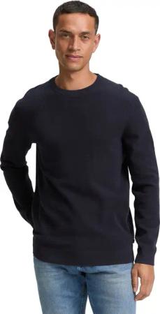 Tom Tailor Herren Rundhals Pullover STRUCTURED CREWNECK KNIT - Regular Fit