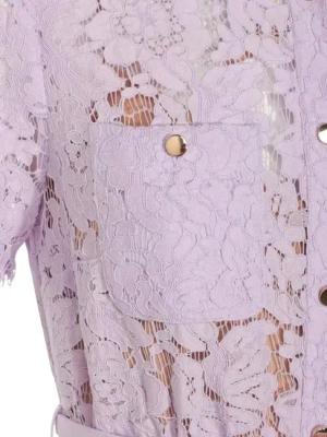 self-portrait - Lilac Lace Midi Dress - Größe 4 - lila
