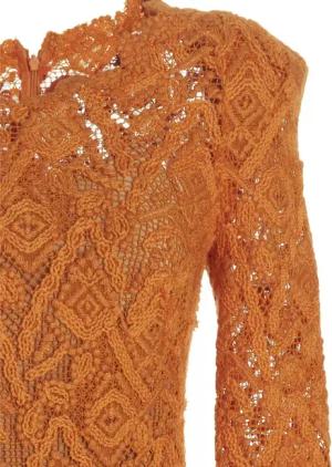 Ermanno Scervino - Macramé Lace Dress - Größe 40 - orange