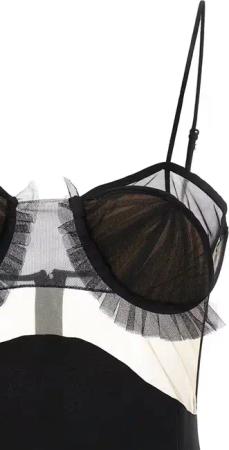 Nensi Dojaka - 'Explosive Flower Bra' Dress - Größe L - schwarz