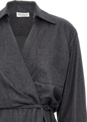 Brunello Cucinelli - Wallet Chemisier Dress - Größe M - grau