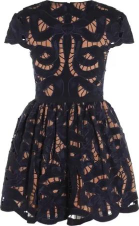 self-portrait - Embroidered Bow Mini Dress - Größe 4 - schwarz