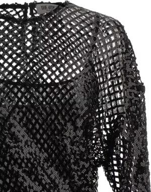 The Attico - Sequin Mesh Dress - Größe 42 - schwarz