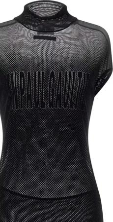 Jean Paul Gaultier - Flocked Dress - Größe XS - schwarz