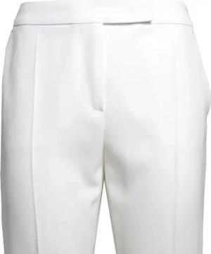 Max Mara - Ideo Trousers In White Cady With Satin Band - Größe 40 - weiß