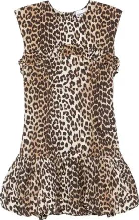 GANNI - Leopard Printed Corset Mini Dress - Größe 36 - braun