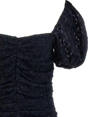 Rotate - Ruched Mini Lace Dress - Größe 34 - schwarz