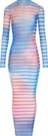 Jean Paul Gaultier - Gradient Mesh Long Dress - Größe M - bunt