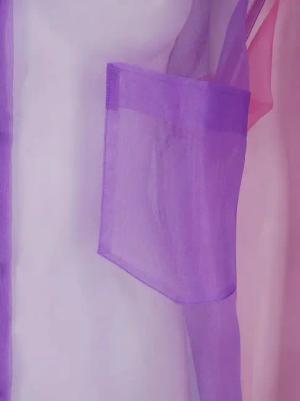 Comme des Garcons - Two-Tone Transparent Taffeta Ladies Blouse - Größe S - lila