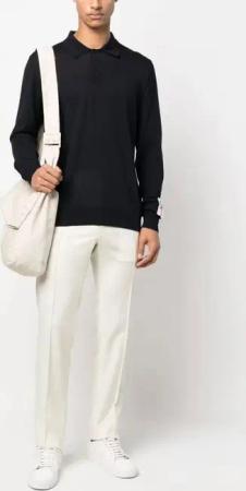 Golden Goose - Wool Polo Shirt - Größe M - schwarz