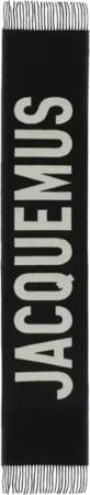 Jacquemus Tücher & Schals - Long Rectangular Wool Scarf With Logo - Gr. unisize - in Schwarz - für Damen