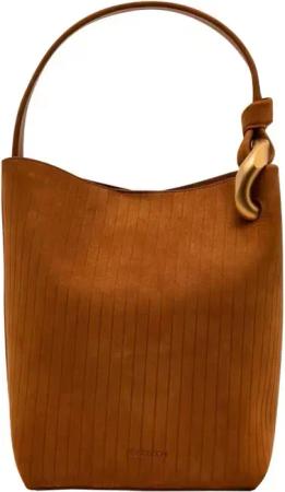 J.W.Anderson Beuteltaschen - The Jwa Corner Bucket Bag Suede - Gr. unisize - in Braun - für Damen