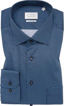 MODERN FIT Hemd in rauchblau bedruckt