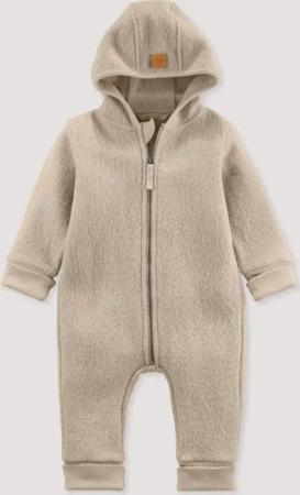 hessnatur Baby Walkoverall aus Bio-Merinowolle - beige - Größe 62/68