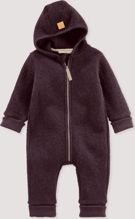 hessnatur Baby Walkoverall aus Bio-Merinowolle - braun - Größe 86/92