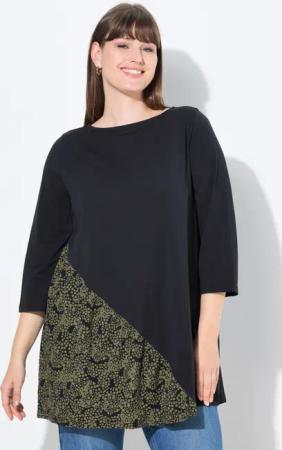 Ulla Popken Longshirt T-Shirt A-Linie U-Boot-Ausschnitt