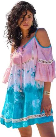 Charis Moda Tunikakleid Sommerkleid Boho Stil