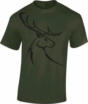Baddery Print-Shirt "Hirschbock" - Jäger T-Shirt