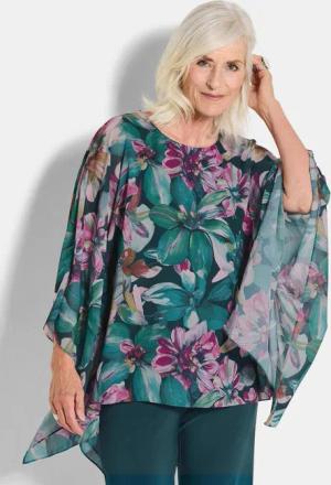 GOLDNER Tunika Blusenshirt mit Überwurf aus