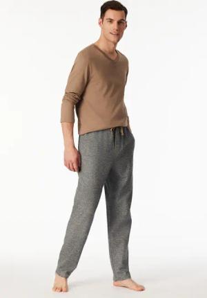 Hose lang Flanell dunkelgrau-meliert - Mix+Relax 58