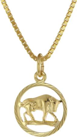 trendor 75990-05 Kinder Sternzeichen Stier 333 Gold + goldplattierte Kette