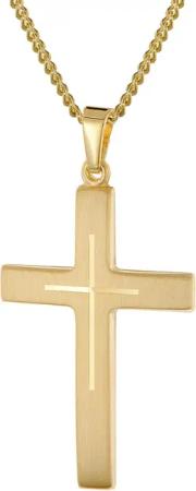 trendor 28862 Herren Kreuz-Anhänger Gold 333/8K Mit Vergoldeter Halskette