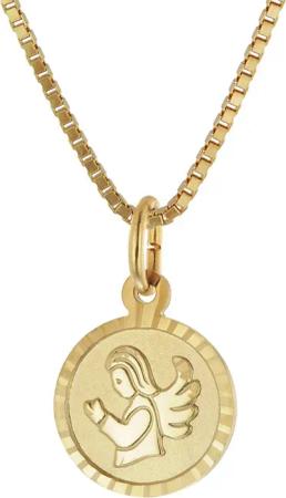 trendor 68215 Kinder-Anhänger Schutzengel Gold 333 mit vergoldeter Silberkette