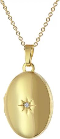 trendor 28962 Medaillon Gold 333/8K Mit Vergoldeter Silberkette