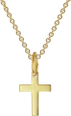 trendor 28967 Kreuz-Anhänger 333 Gold Mit Vergoldeter Silberkette für Kinder