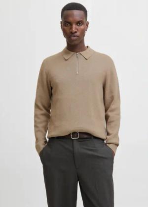 Jack & Jones Polokragenpullover "JPRBLAMILANO STITCH KNIT ZIP POLO SN"