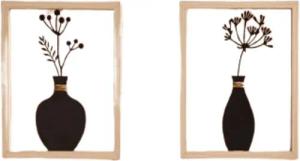 Home-trends24.de Wanddekoobjekt Vase Metall Wandbild Wand