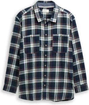 TOM TAILOR Herren Plus Size - Comfort Fit Flanell-Hemd mit Karomuster, blau, Kariert, Gr. 4XL