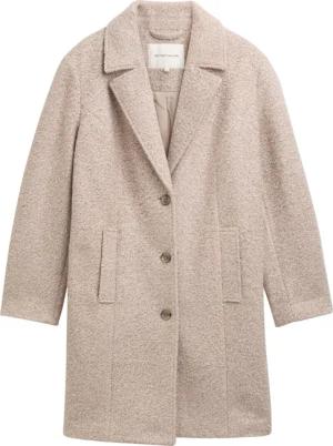 TOM TAILOR Damen Plus Size - Bouclé Mantel mit Reverskragen, beige, Meliert, Gr. 54