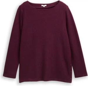 TOM TAILOR Damen Plus Size - Sweatshirt mit Knopfdetails, rot, Meliert, Gr. 50