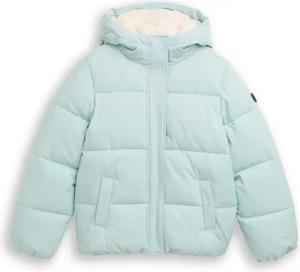 TOM TAILOR Mädchen Puffer-Jacke mit Kapuze, blau, Uni, Gr. 140