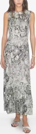 Tory Burch - Long Printed Dress - Größe 8 - grau