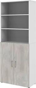 röhr Regalschrank direct.office, 859B661000 weiß, beton 80,0 x 34,4 x 212,5 cm