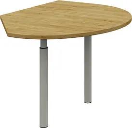 röhr Anbautisch höhenverstellbar Techno hickory-eiche, silber freiform 104,0 x 126,5 x 68,0 - 82,0 cm