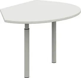 röhr Anbautisch höhenverstellbar Techno weiß, silber freiform 104,0 x 126,5 x 68,0 - 82,0 cm