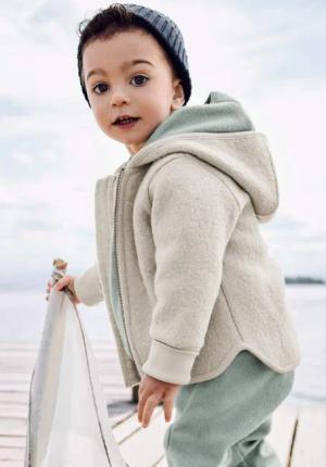 hessnatur Baby Walkjacke aus Bio-Merinowolle - beige - Größe 74/80