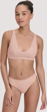 hessnatur Damen Bustier COTTON FELL aus Bio-Baumwolle - rosa - Größe 46