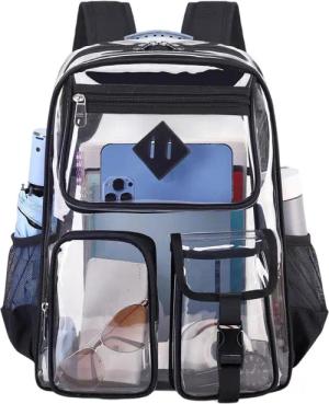 Mutig Schulrucksack Durchsichtiger Rucksack, Make-up-Tasche (PVC