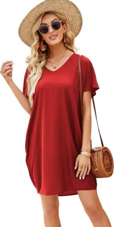 Beluring Tunikakleid Lässiges Damen T-Shirt Kleid