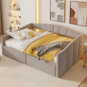 Odikalo Schlafsofa Polsterbett Stauraumbett Hydraulik Armlehnen