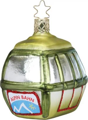 INGE-GLAS® Christbaumschmuck Gondel bayerische Weihnacht 7,5cm