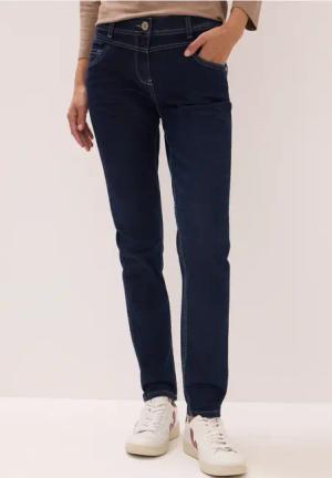 Cecil Damen Casual Fit Rinsed Jeans in Blau, Gr: 28