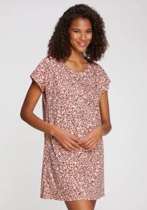 VIVANCE DREAMS Damen Nachthemd rosa-schwarz-gemustert Gr.48/50