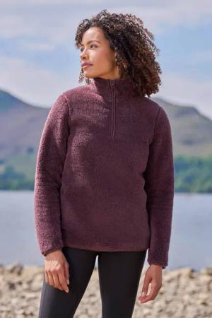 Teddy Damen Fleece-Pullover - Braun
