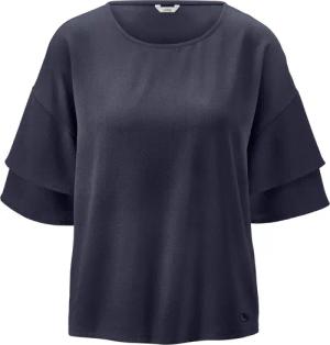Tchibo - Shirt mit Webeinsatz - Damen - Gr. S - blau